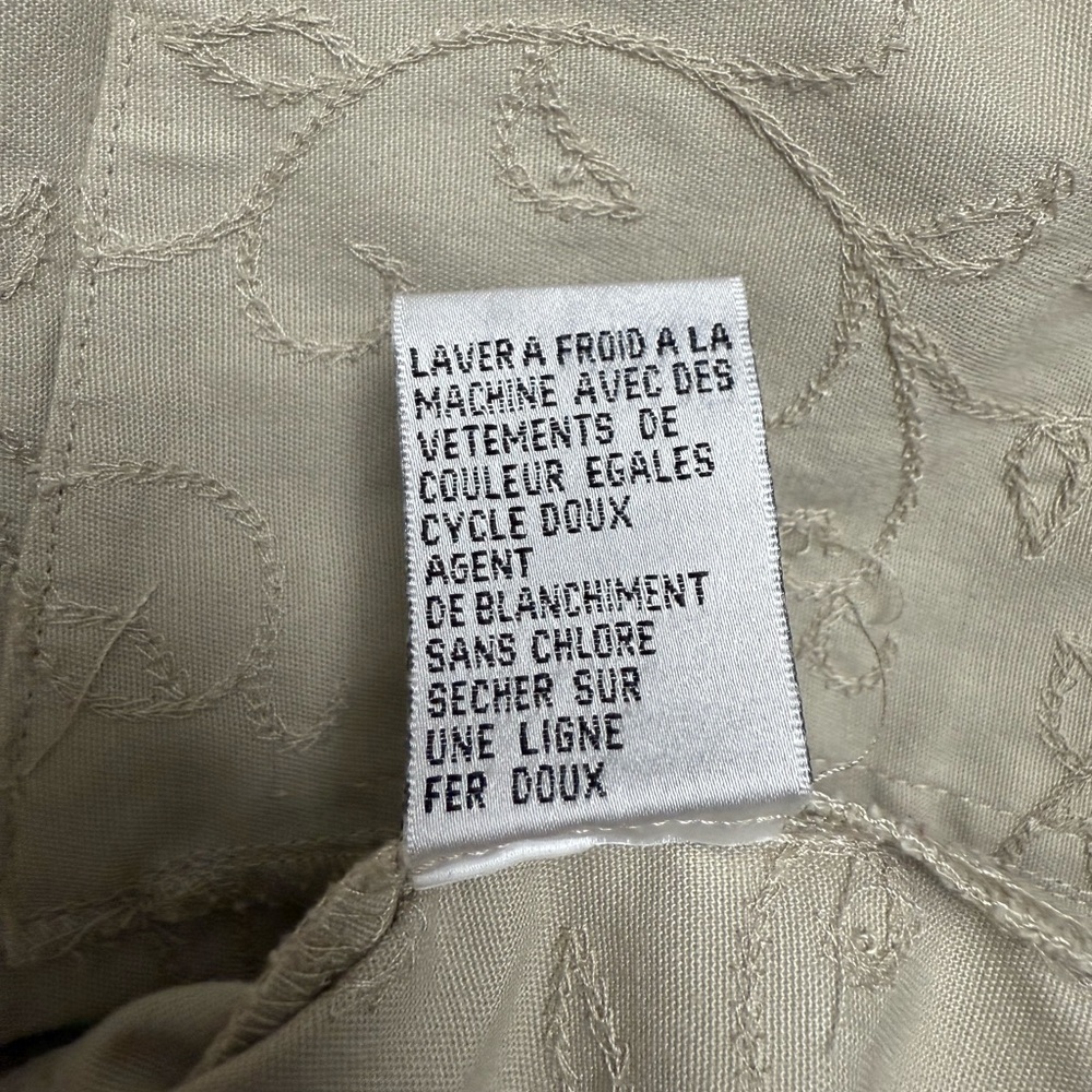Talbots Beige Embroidered Zip Jacket Size XL Lightweight Spring Coat - Picture 5 of 5